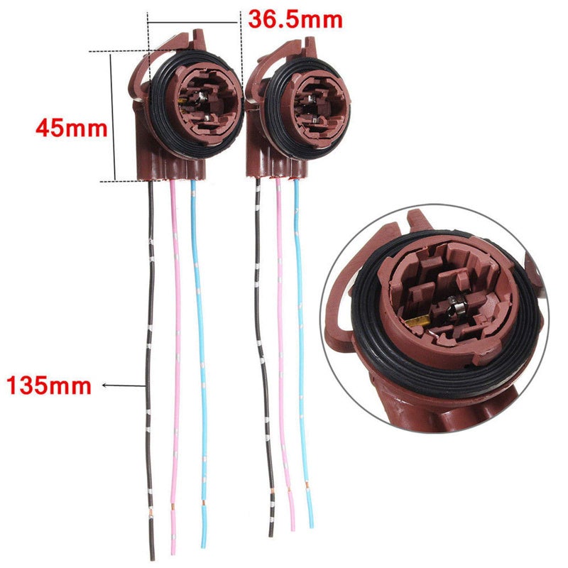 x xotic tech 2pcs 3156 3157 Female Socket Wiring Harness Adapters, Extension Repair Replacement Retrofit for LED Bulbs, Brake Tail Lights, Turn Signal DRL Lamps, etc. - Image 4